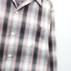 OMBRE CHECK OPEN COLLAR SHIRT L/S ( TYPE-2 ) #PINK [26FWE-WMS-OC02]