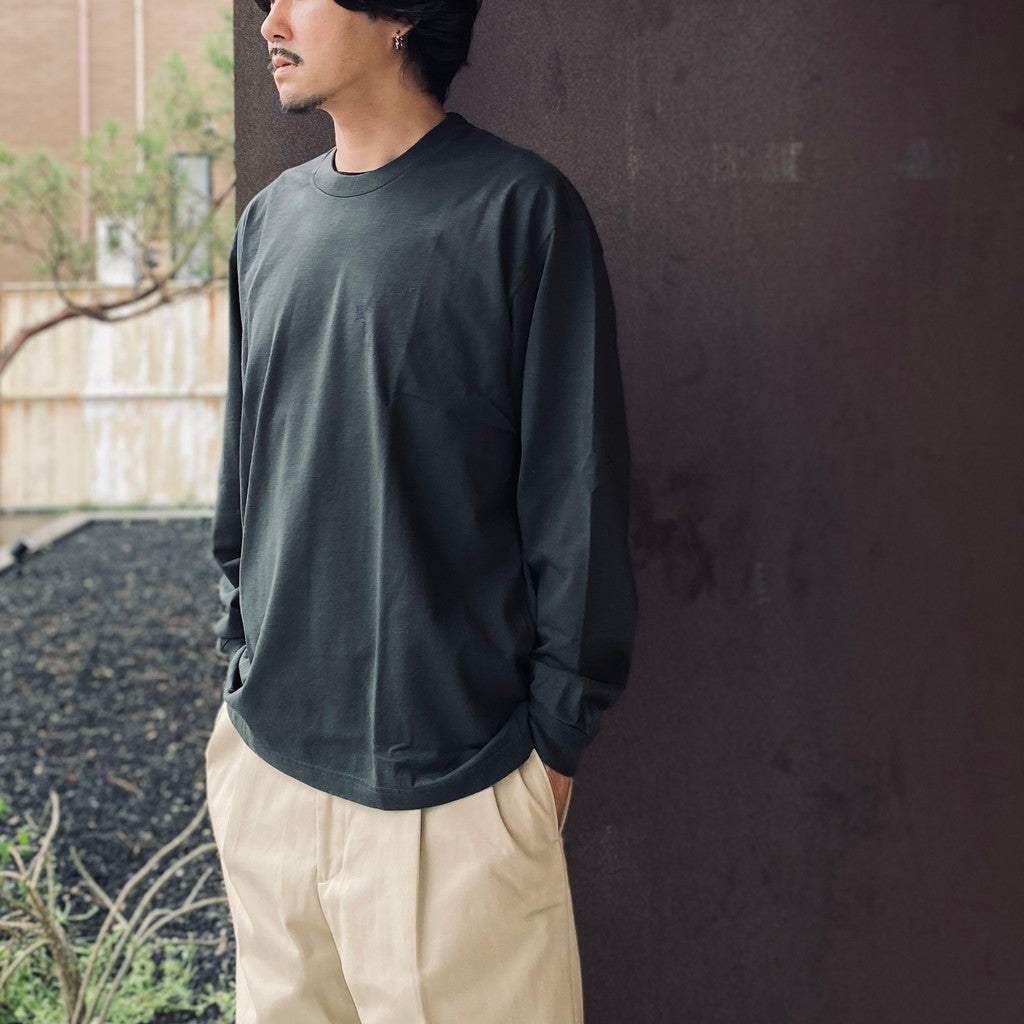 WASHED HEAVY WEIGHT CREW NECK LONG SLEEVE T-SHIRT ( TYPE-1 ) #D
