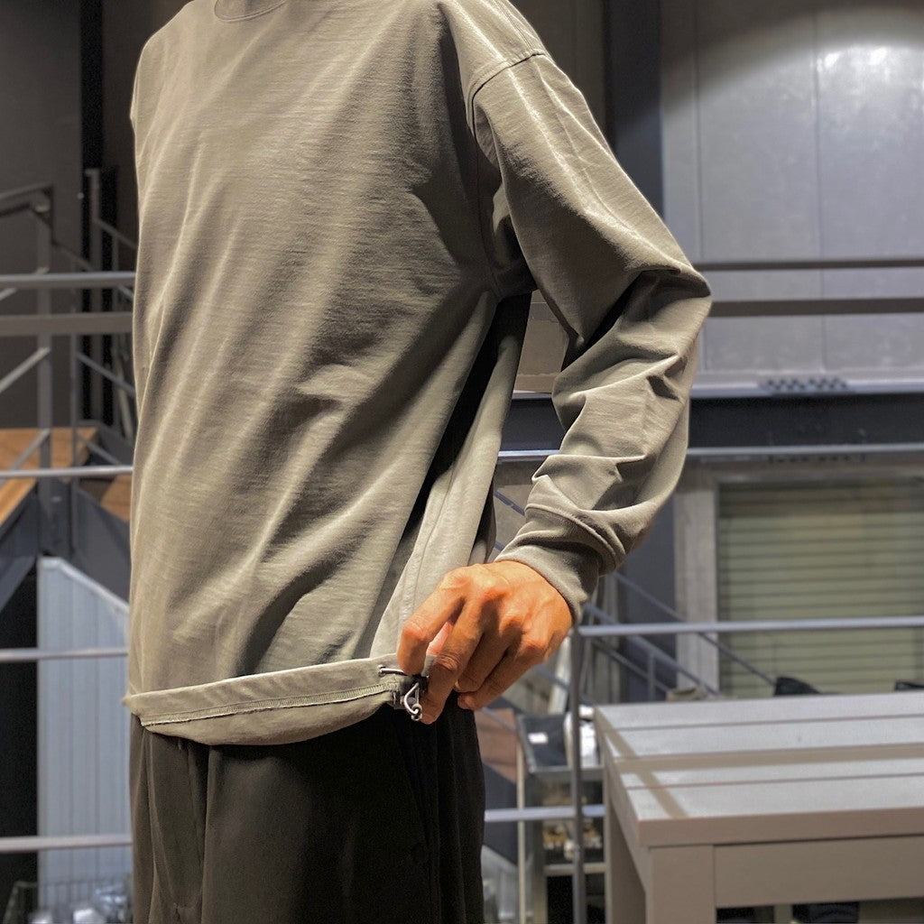 TECH CREW NECK TEE L/S #LT-GRAY [BE-31024W]