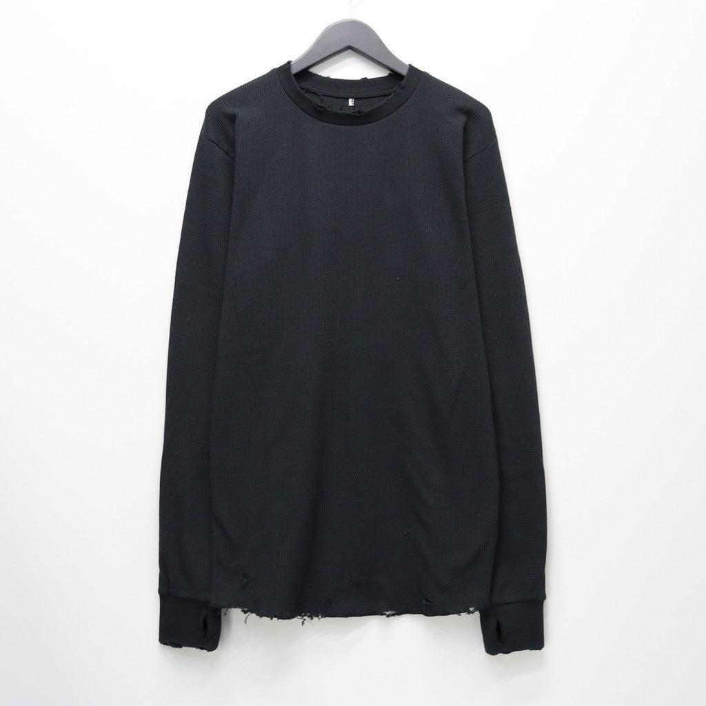 Combat Long Thermal With Damaged (CLASSIC WAFFLE KNIT) #BLACK [M-P2-TP6]
