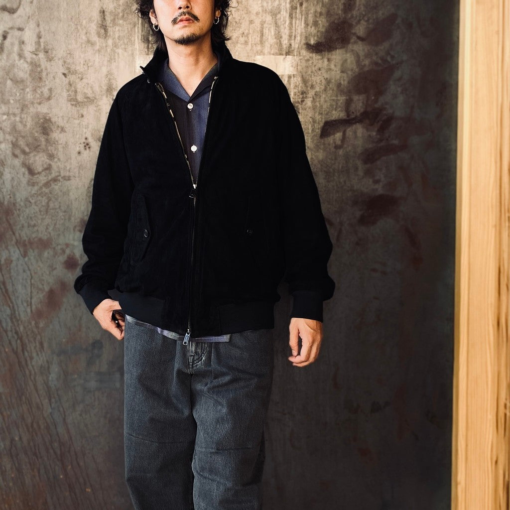 BARACUTA | G9 SUEDE LEATHER HARRINGTON JACKET #BLACK [25FW-WMO-BC01]