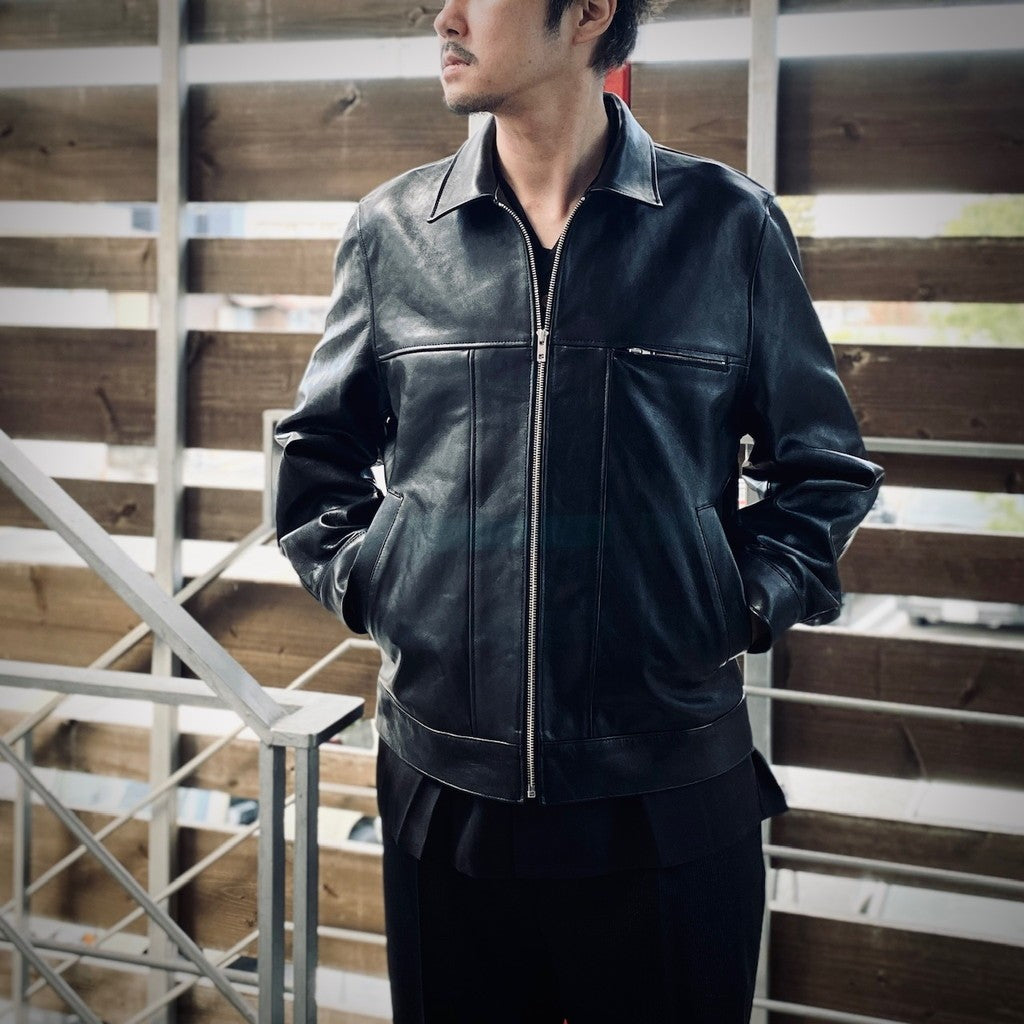LEATHER JACKET #BLACK [25SS-WMO-BL01]
