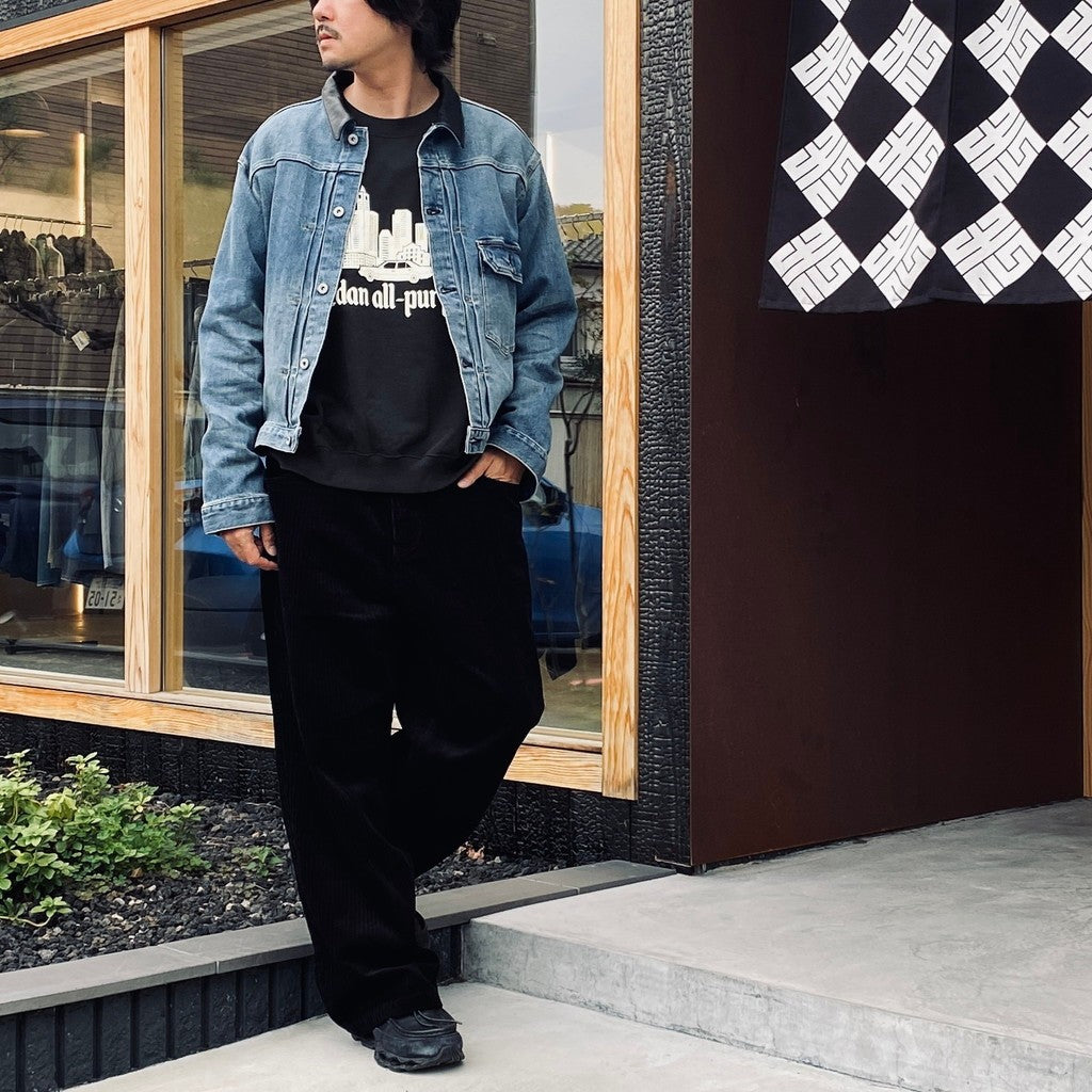 Corduroy Baggy Jeans #Black [SD26F-PT06]