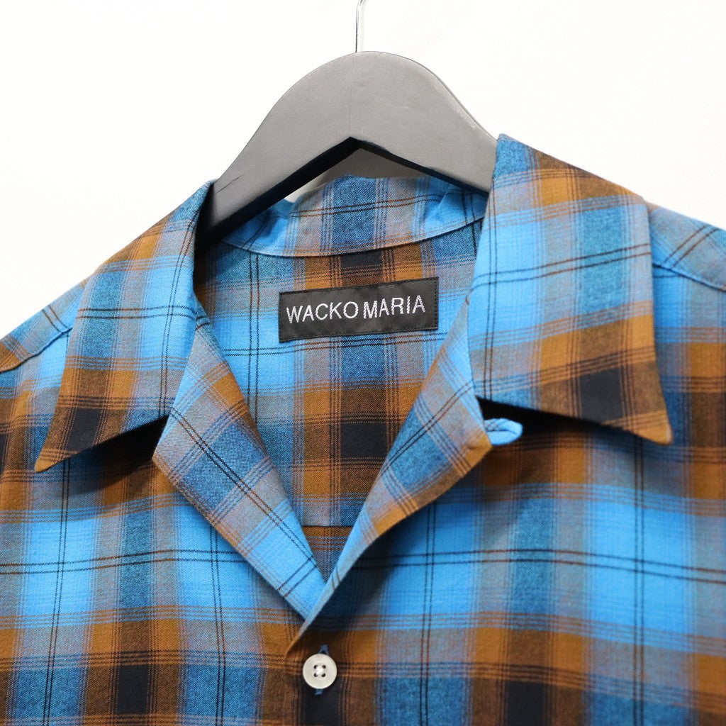 OMBRE CHECK OPEN COLLAR SHIRT S/S ( TYPE-2 ) #BLUE [26SS-WMS-OC10
