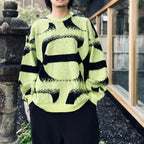 PATTERN MOHAIR KNIT #Green [26FW_KN01]