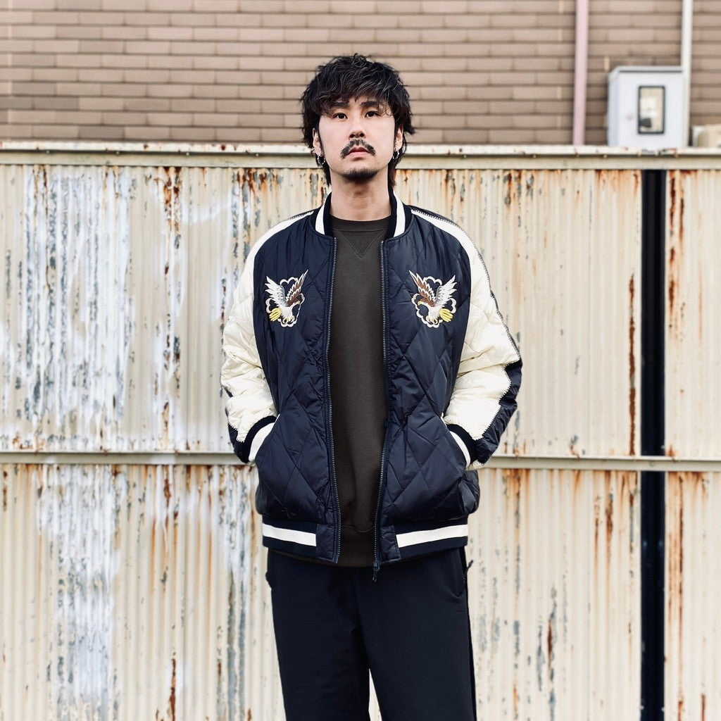 REVERSIBLE 「SKAJAN」 DOWN JACKET #BK×OFF / BK×D.PURPLE [TAION-JK04JS-N1]