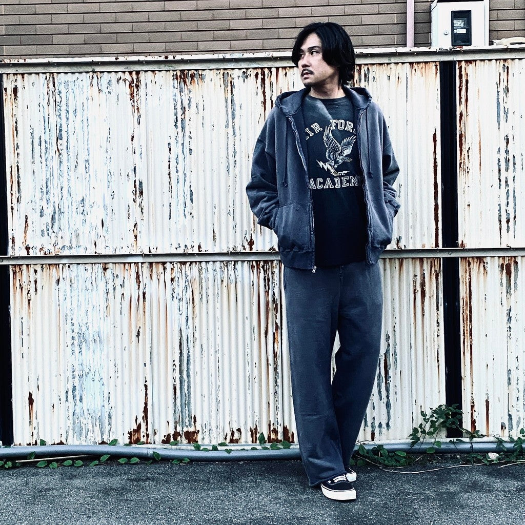 WEATHERED ZIP HOODIE #EGGPLANT [BWU-WZH]