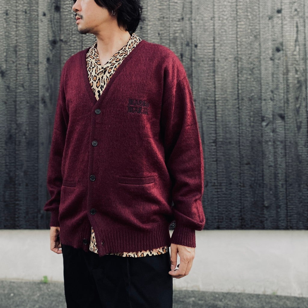 MOHAIR CARDIGAN #BURGUNDY [26FW-WMK-KN09]