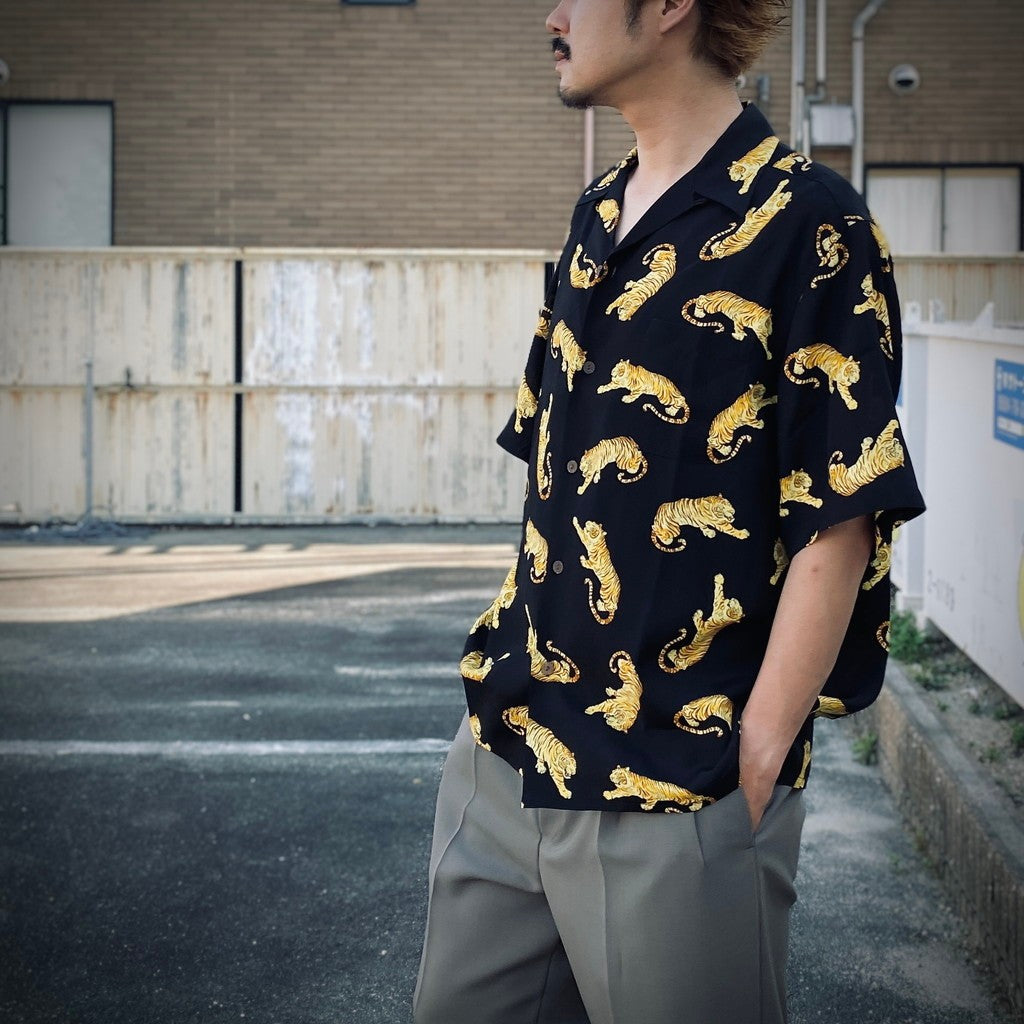HAWAIIAN SHIRT S/S (TYPE-8) #BLACK [25SS-WMS-HI08]