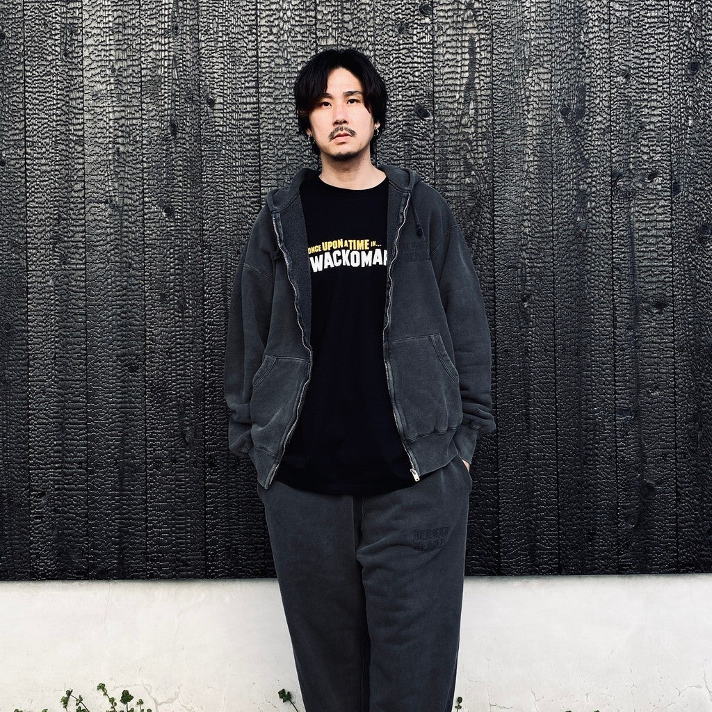 WASHED MIDDLE WEIGHT FULL ZIP HOODED SWEAT SHIRT #GRAY [26SS-WMC-SS04]