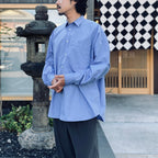 TECH REGULAR COLLAR SHIRT L/S SOLID #SAX [BE-84026W]