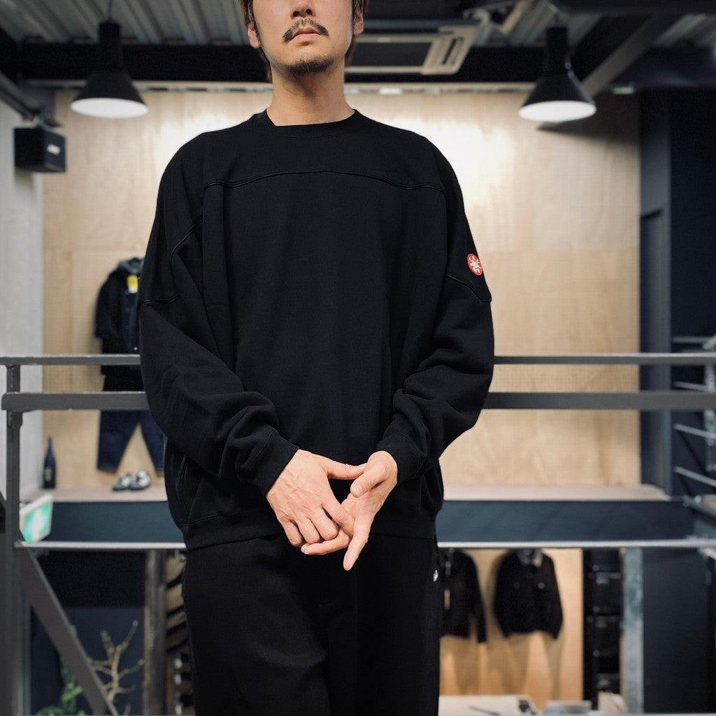 COTTON TRACK CREW NECK #BLACK [CES27CS03] – cocorozashi