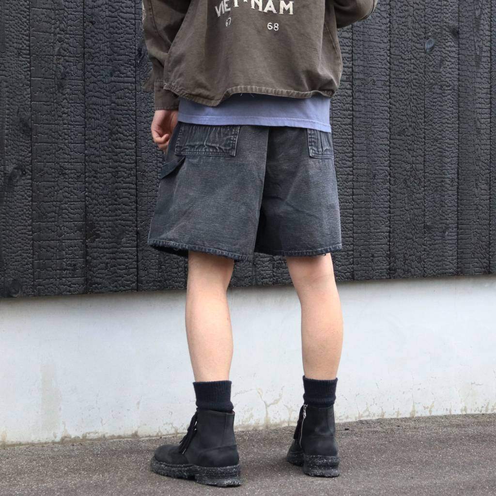 DOUBLE KNEE DUCK SHORTS AGED #BLACK [BW261-DKDS] - cocorozashi