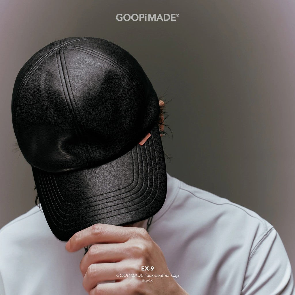 EX-9 GOOPiMADE Faux-Leather Cap #Black [GOOPI-26SS-JUL-04