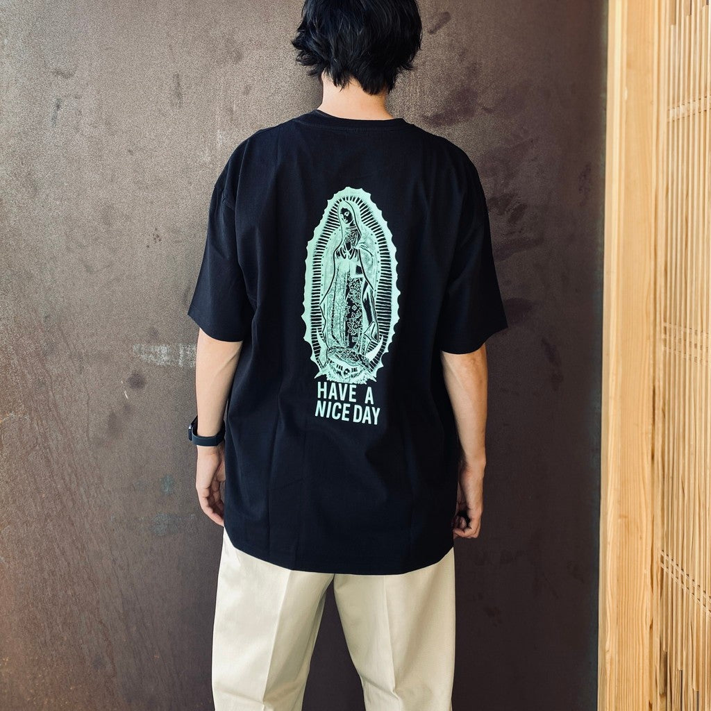 WASHED HEAVY WEIGHT CREW NECK T-SHIRT ( TYPE-2 ) #BLACK/GREEN [26FWE-WMT-WT02]