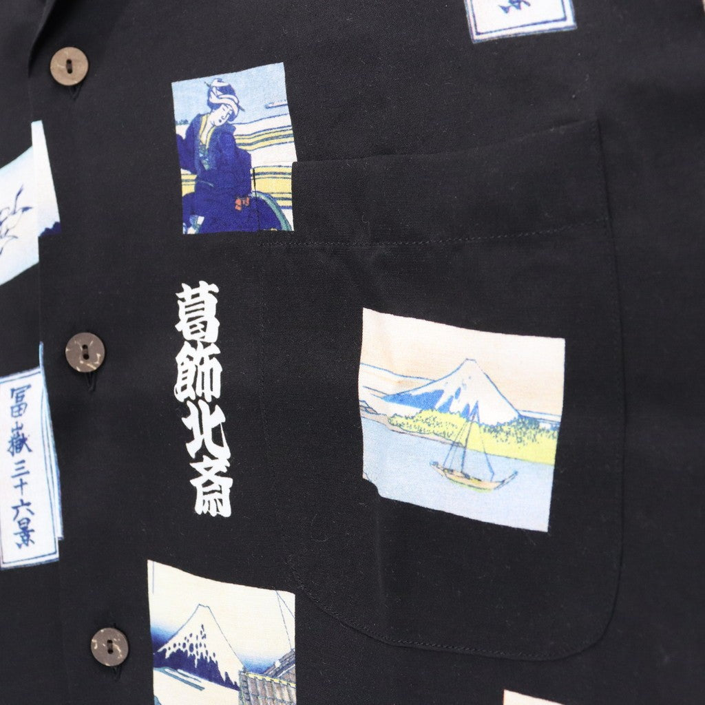 葛飾北斎 | S/S HAWAIIAN SHIRT #BLACK [HOKUSAI-WM-HI01]