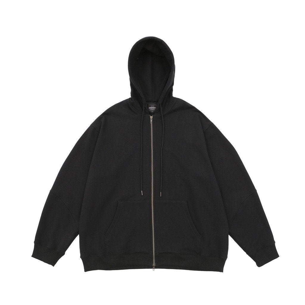 BIO WASHED EASY HOODIE ZIP UP #BLACK [HOD25AWSWEHZU]