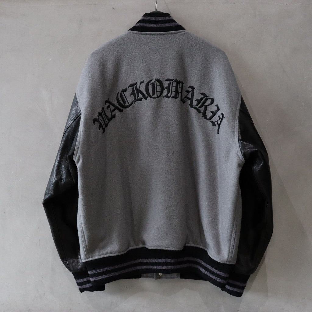 LEATHER VARSITY JACKET -B- (TYPE-2) #GRAY [24FW-WMO-BL16]