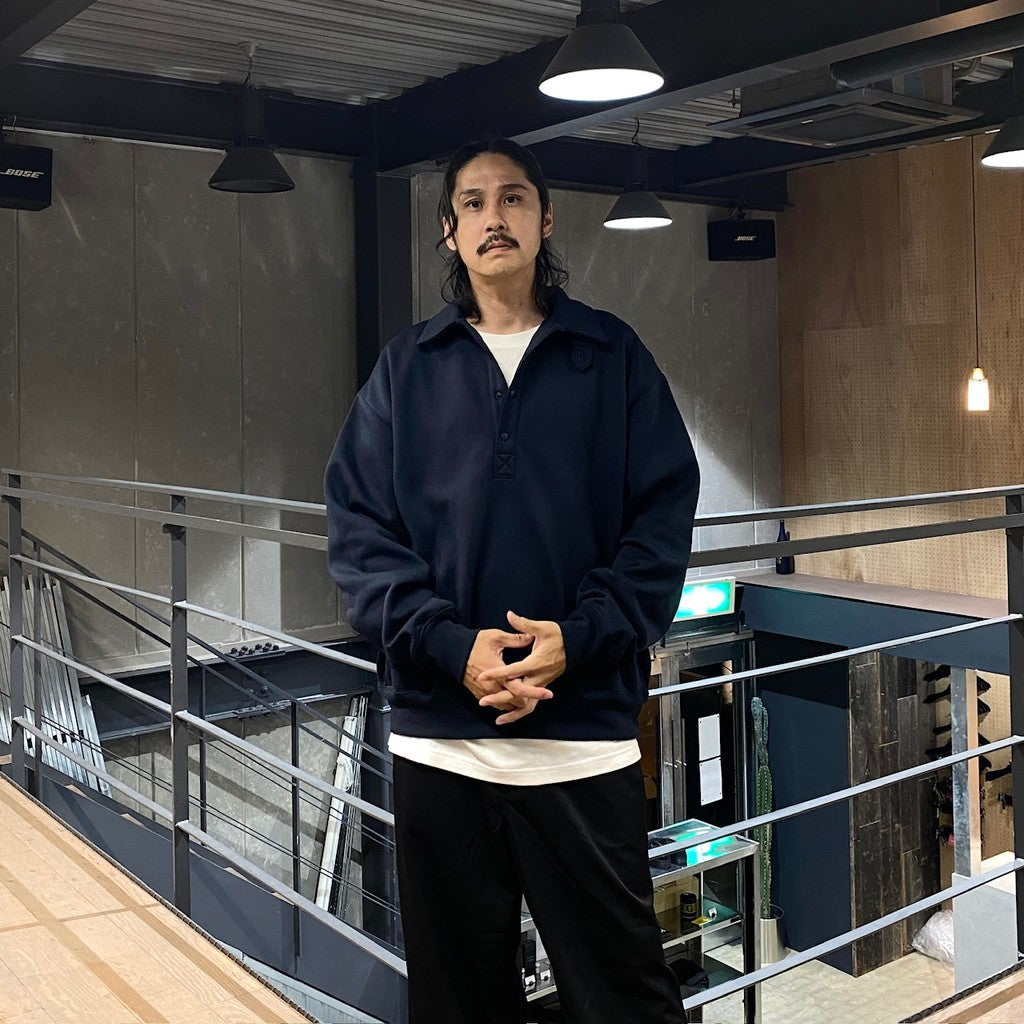 TECH SWEAT SNAP PULLOVER #NAVY [BE-53024W]