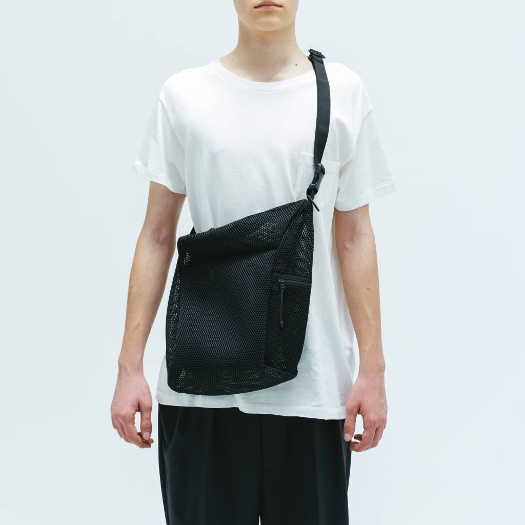 網眼單肩包（小號）#黑色 [BCL-91（網眼）]