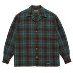 PENDLETON | WOOL OMBRE CHECK OPEN COLLAR SHIRT L/S ( TYPE-1 ) #BROWN / BLUE [26FW-WMS-PE01]