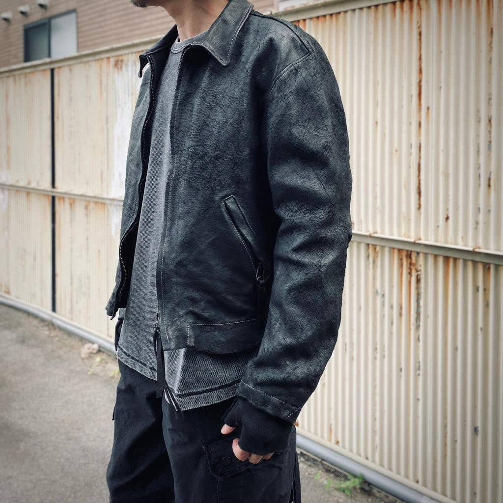 Skin Jacket (VEGETABLE TANNING PIG LEATHER) #BLACK [M-P2-LW1]