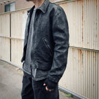 Skin Jacket (VEGETABLE TANNING PIG LEATHER) #BLACK [M-P2-LW1]