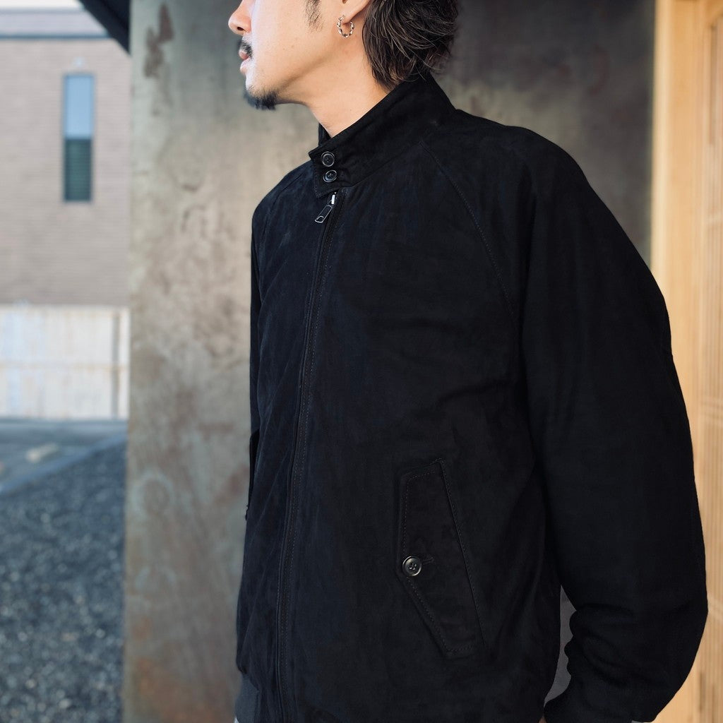 BARACUTA | G9 SUEDE LEATHER HARRINGTON JACKET #BLACK [25FW-WMO-BC01]