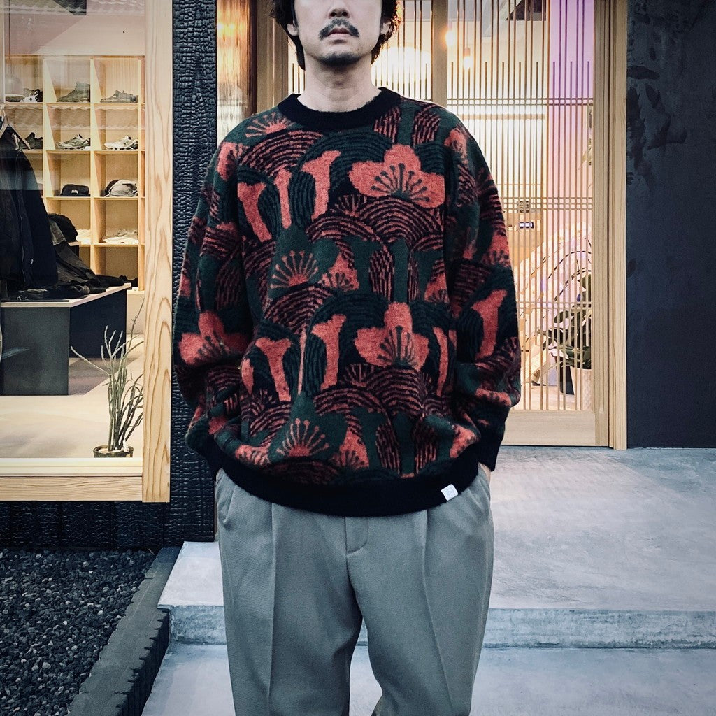 KABUTO MOHAIR CREW KNIT #Orange/Green [25FW_KN01] – cocorozashi