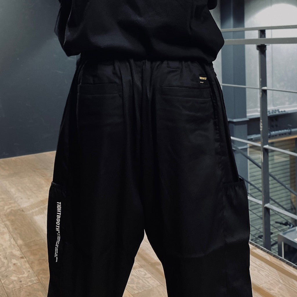 STRIPE CROPPED CARGO PANTS #Black [SU24-B07]