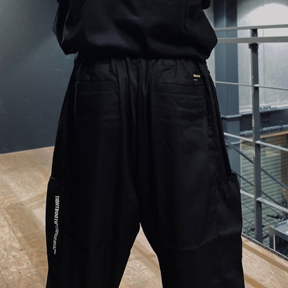 STRIPE CROPPED CARGO PANTS #Black [SU24-B07]