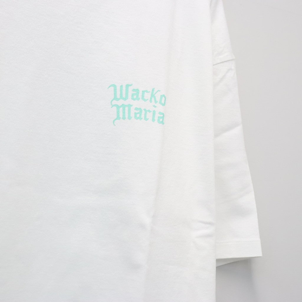 WASHED HEAVY WEIGHT CREW NECK T-SHIRT ( TYPE-2 ) #WHITE/GREEN [26FWE-WMT-WT02]