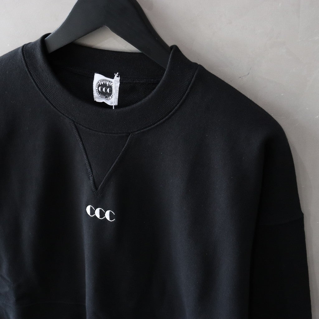 Embroidered Logo Switching Cotton Sweatshirt #BLACK [CCC-241C001]
