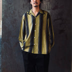 STRIPED OPEN COLLAR SHIRT L/S #YELLOW [25FW-WMS-OC07]
