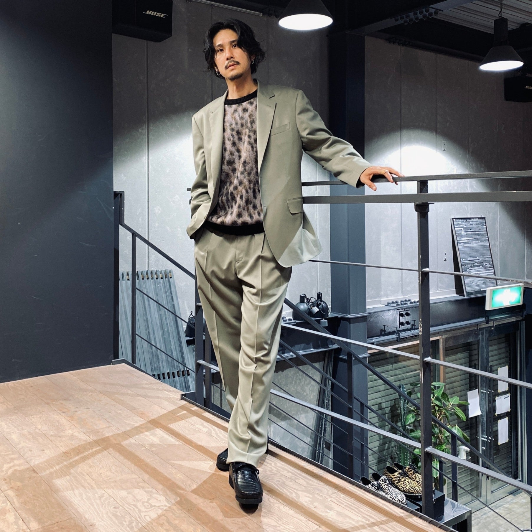 SINGLE BREASTED JACKET ( TYPE-3 ) &amp; TROUSERS #GRAYGREEN [23FW-WMO-SU03 / 23FW-WMP-TR08]