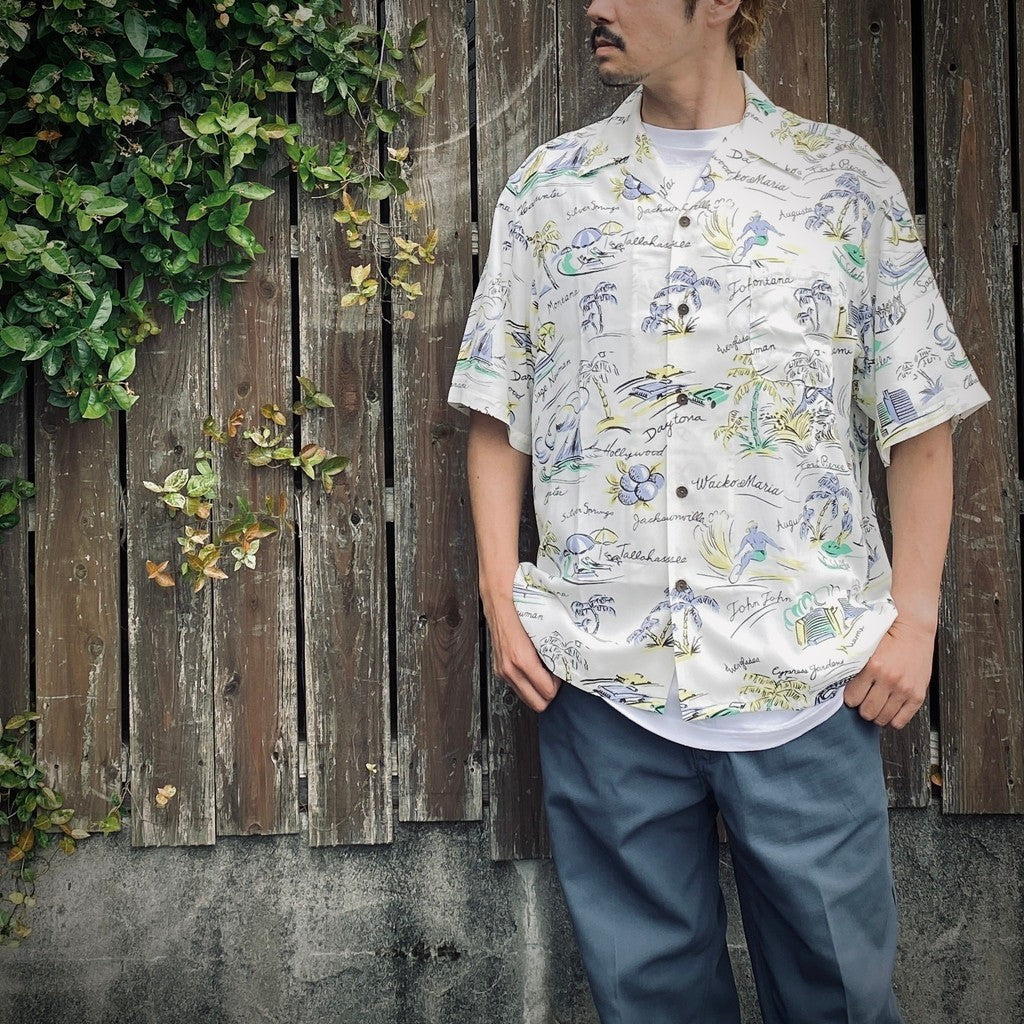 HAWAIIAN SHIRT S/S ( TYPE-2 ) #WHITE [25SS-WMS-HI02]
