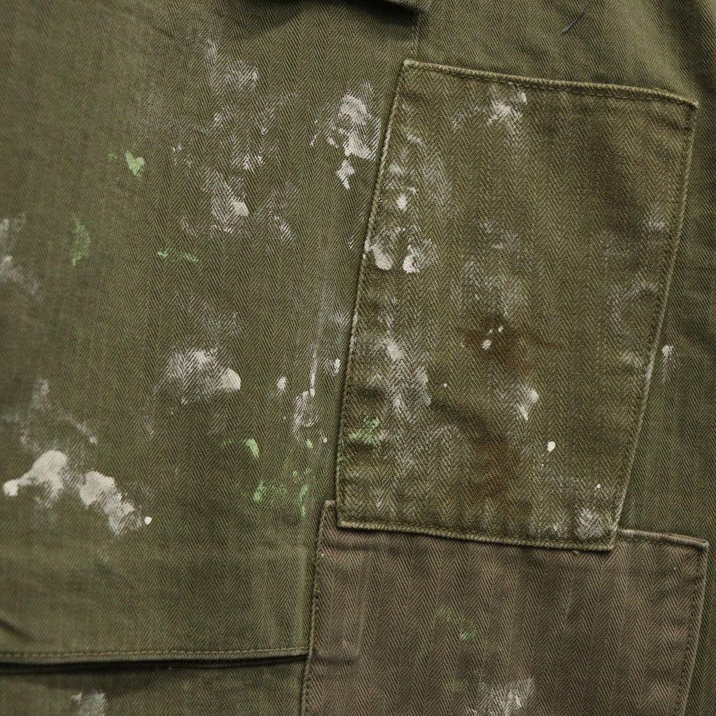 PAINT STAINED USMC P-44 HBT TROUSERS #PAINT STAINED OD [BW252-PU4HT]
