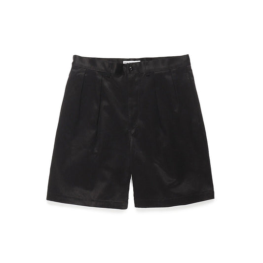 DOUBLE PLEATED CHINO SHORT TROUSERS #BLACK [24SS-WMP-PT12]