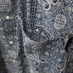 TECH BUTTON DOWN L/S SHIRT PAISLEY #NAVY [BE-81024]