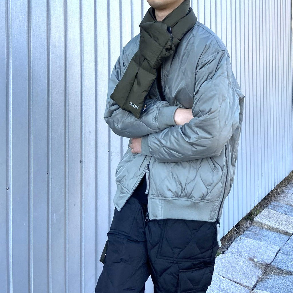WORK DOWN SCARF #D.OLIVE [TAION-201WK]