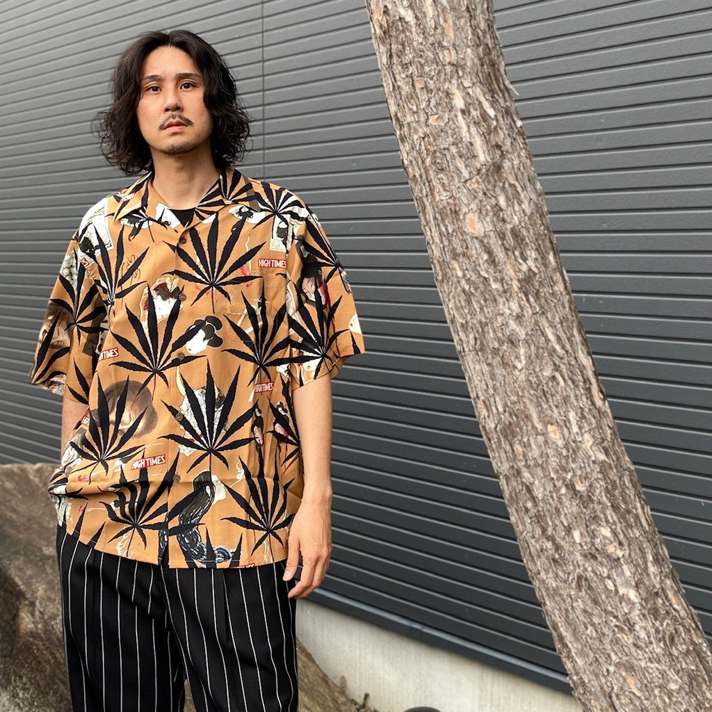 HIGHTIMES | S/S HAWAIIAN SHIRT -TYPE 2- #BROWN [HIGHTIMES-WM-HI06]