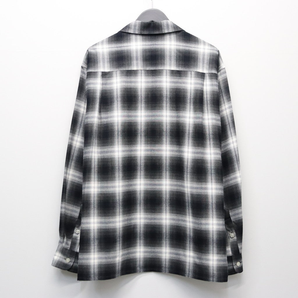 OMBRE CHECK OPEN COLLAR SHIRT L/S ( TYPE-1 ) #GRAY [26SS-WMS-OC11