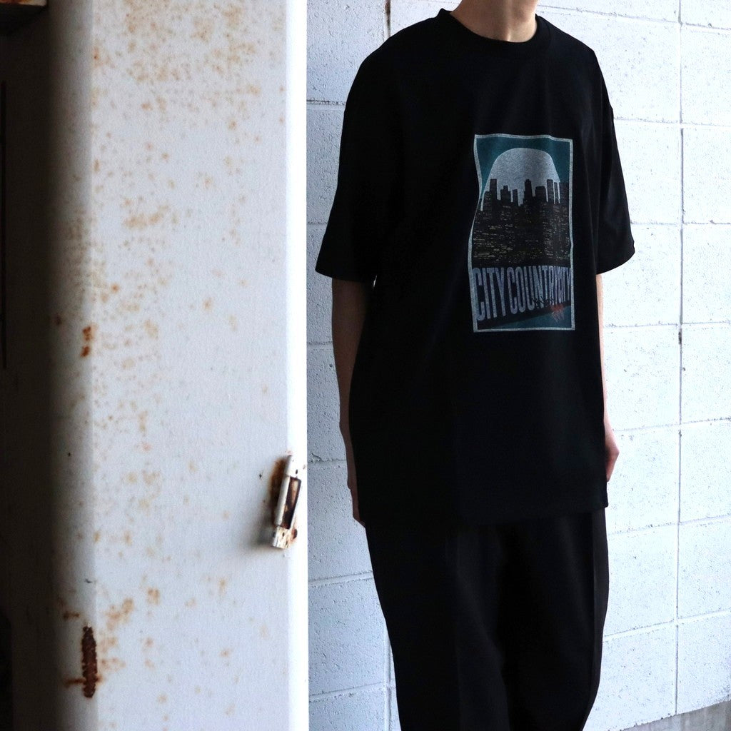 COTTON T-SHIRT_CITY LIGHTS #BLACK [CCC-261T003]
