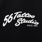 56 TATTOO STUDIO | WASHED HEAVY WEIGHT CREW NECK LONG SLEEVE T-SHIRT #BLACK [56TS-WM-LT04]
