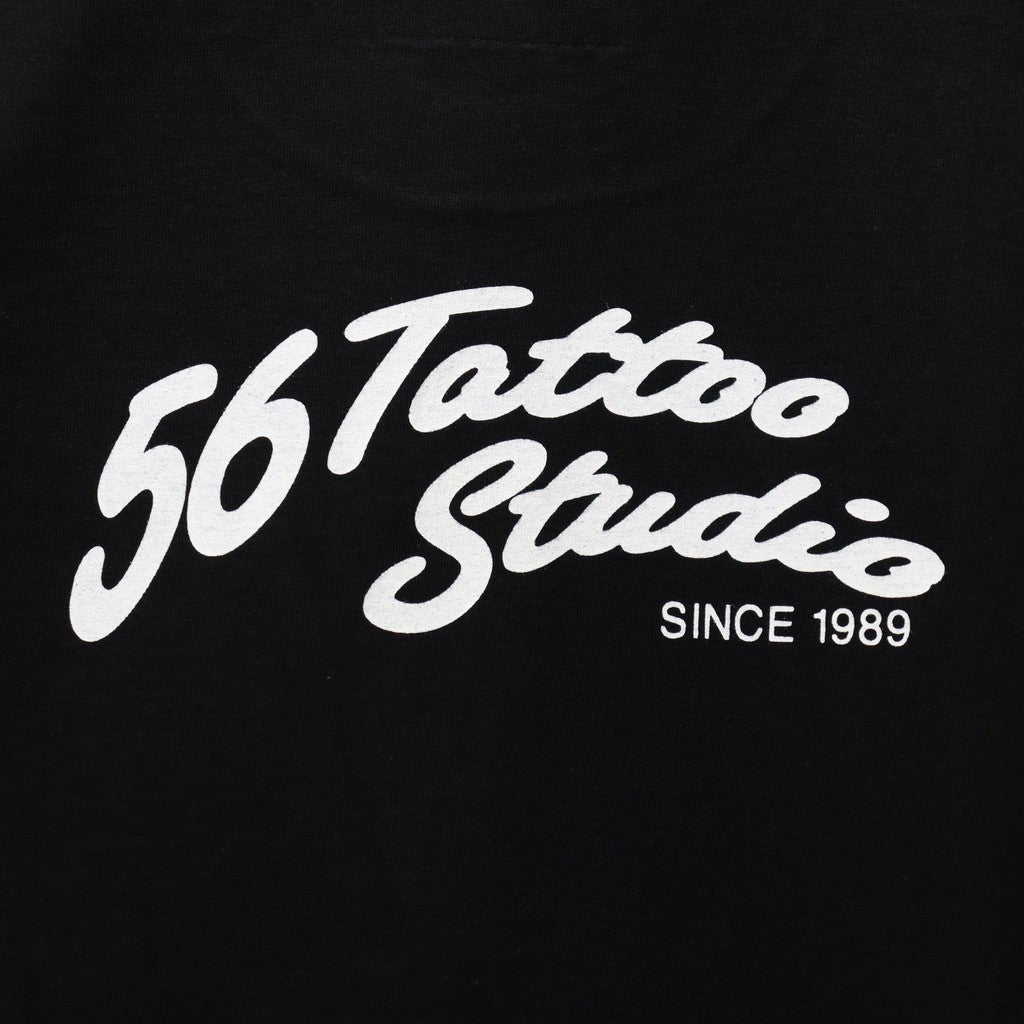 56 TATTOO STUDIO | WASHED HEAVY WEIGHT CREW NECK LONG SLEEVE T-SHIRT #BLACK [56TS-WM-LT04]