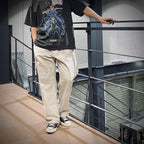 漂白寬鬆油漆工褲 #灰色 [25SS-FS-09 / FS1703]