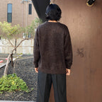 MIX MOHAIR CREW NECK SWEATER #BROWN [26FW-WMK-KN03]