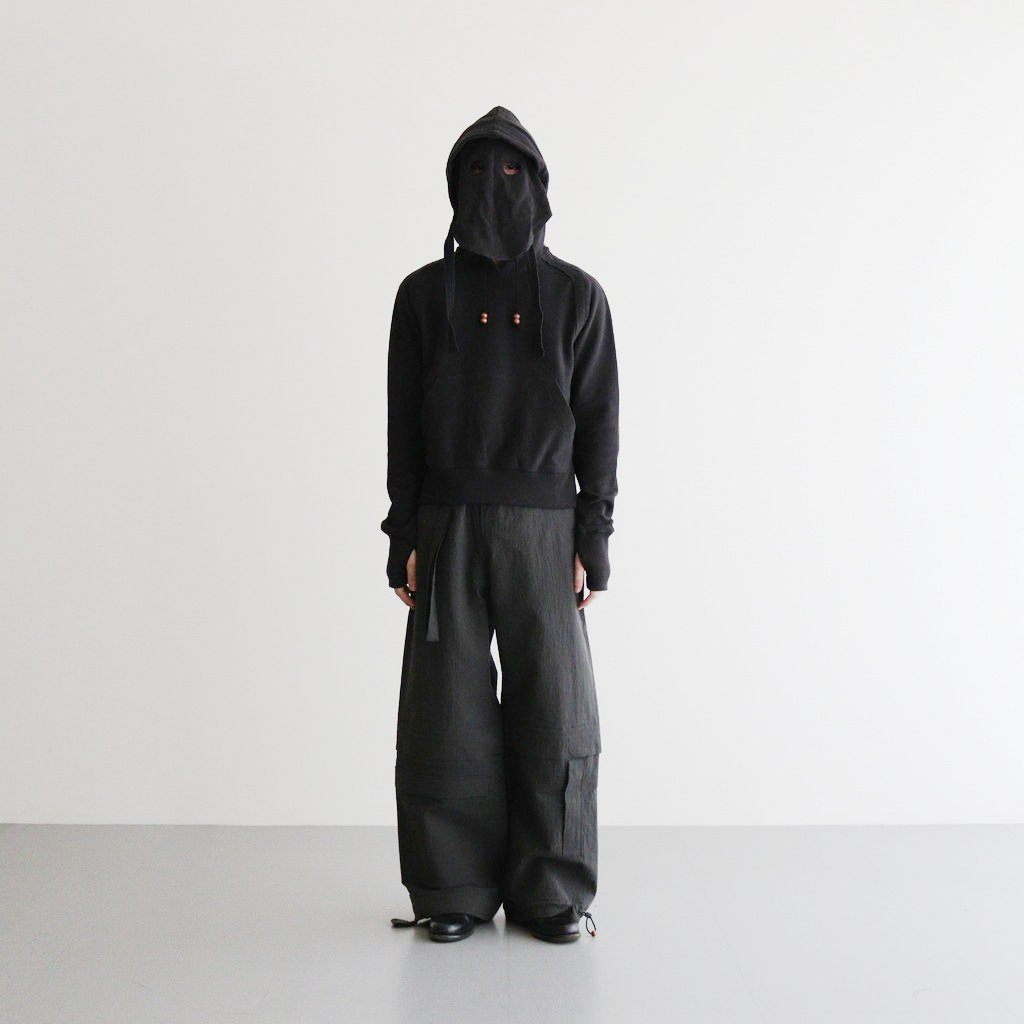 JIAN YE / ORBIT MASK HOOD/L/コットン/BLK/JI-25SS-SW01-1 ORBIT MASK HOOD #BLACK [JI-25SS-SW01-1] – cocorozashi