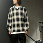 OMBRE CHECK OPEN COLLAR SHIRT L/S ( TYPE-1 ) #GRAY [24FW-WMS-OC01]