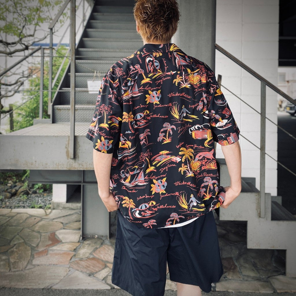 HAWAIIAN SHIRT S/S ( TYPE-2 ) #BLACK [25SS-WMS-HI02]